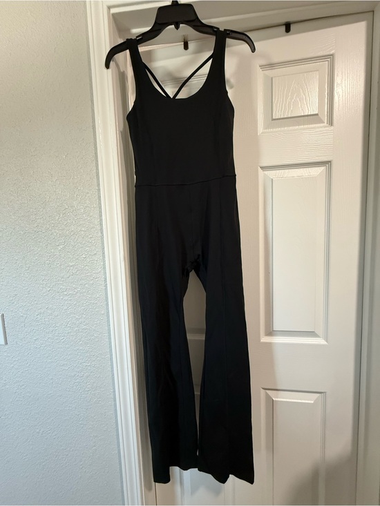 Zella Pants - Zella Black Strappy Scoop-Neck Wide-Leg Jumpsuit